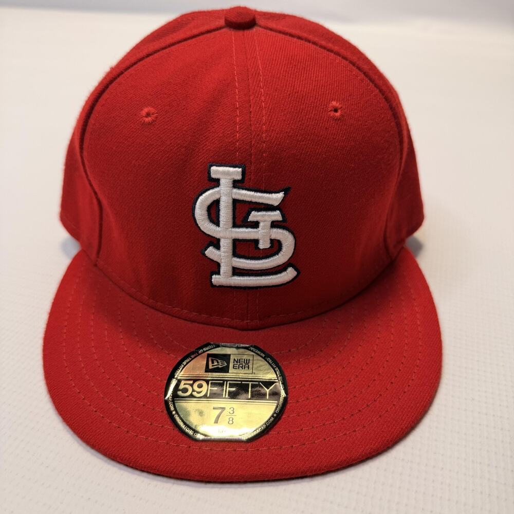 St. Louis Cardinals Hat Cap Fitted Mens 7 3/8 Red MLB Baseball New Era 59FIFTY